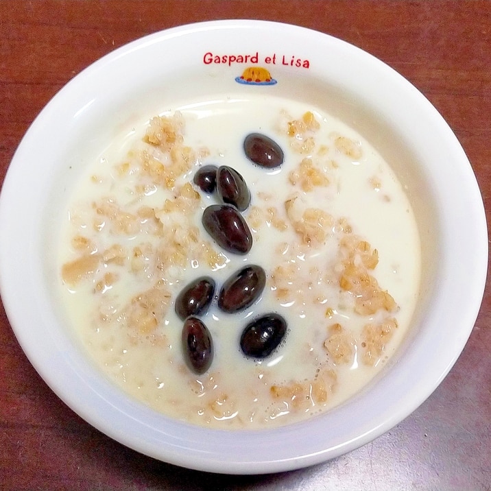 電子レンジで☆甘酒・お豆入りオートミール